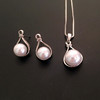 Accessory, elegant beads from pearl, set, necklace, chain, European style, simple and elegant design
