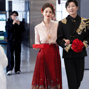 Ma Mian Skirt Engagement Suit 2025 New Toasting Dress Bride Engagement Dress Homecoming Dress New Chinese Style Hanfu Wedding Dress