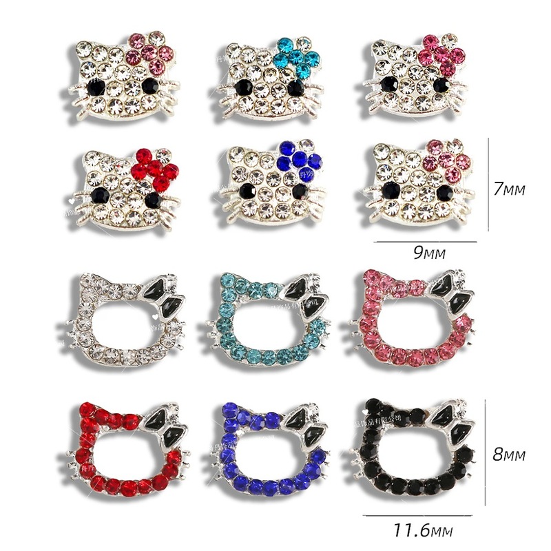 Zhou Dan Cross-Border Nail Art Accessories Alloy Full Diamond Japanese Cartoon Cute Cat Nail Decoration Nail Rhinestones
