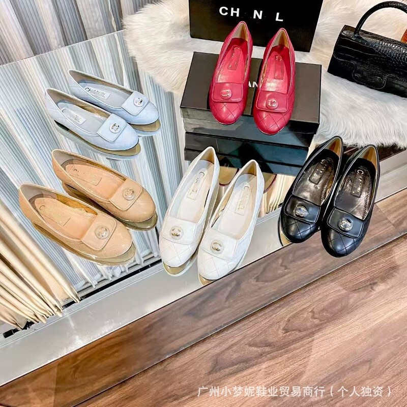 Chanel Style Bookbag Buckle Ballet Shoes Women's Black 2024 New Arrival Diamond Plaid Retro Mary Jane Flat Shoes Women