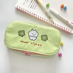 小红书同款四叶草小猫笔袋ins初高中生文具盒大容量简约翻盖笔袋