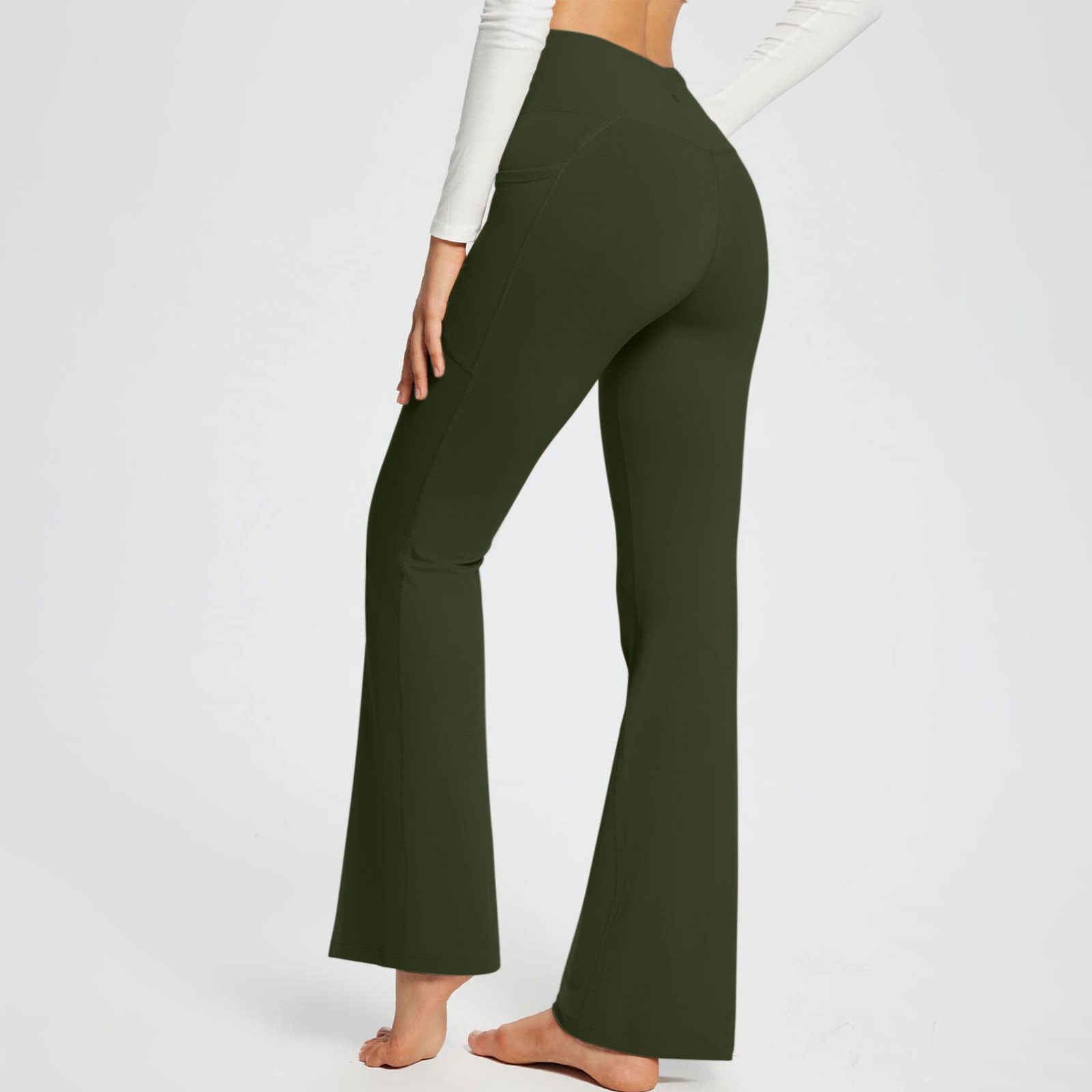 Women's Daily Fashion Solid Color Full Length Pocket Flared Pants display picture 48