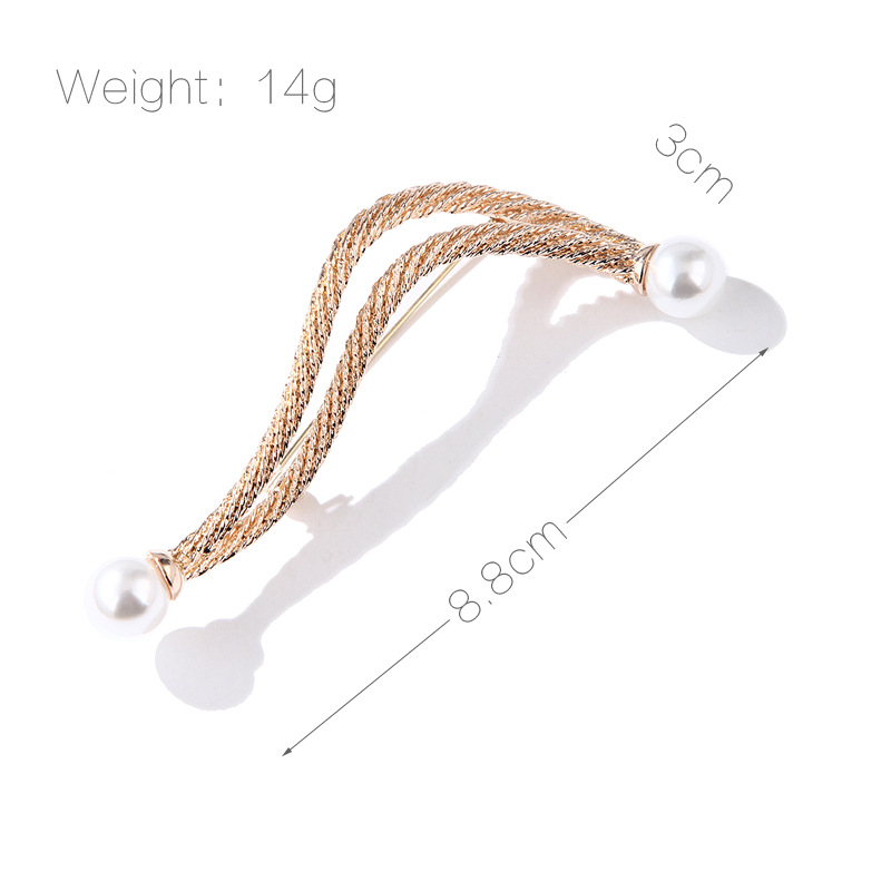 Retro antikk tau perle korsasje retro atmosfære enkel brosje matchende frakk klesnål_voghion.com