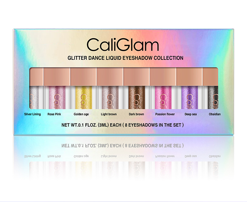 Langmanni 8-Bottle Eyeshadow Liquid Set: High-gloss Multi-Color Pearlescent Glitter Liquid Colored Eyeshadow undefined