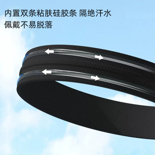 Outdoor Yoga Fitness Running Basketball Sports Headband Women's Silicone Anti-Slip Sweat-Absorbent Sweat-Guiding Headband Headband Customized