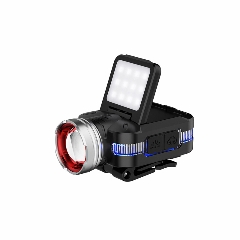 Nuevo transfronterizo USB cargar mini zoom faro de inducción multifuncional COB camping faro de luz fuerte al aire libre