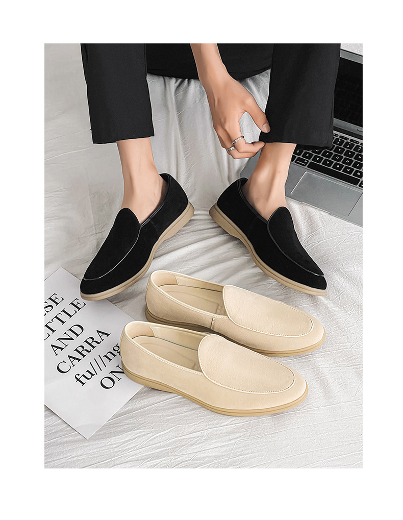 Men's Shoes Formal Shoes Spring New Loafers One Foot Stirrup Soybean Shoes_vogvips.com