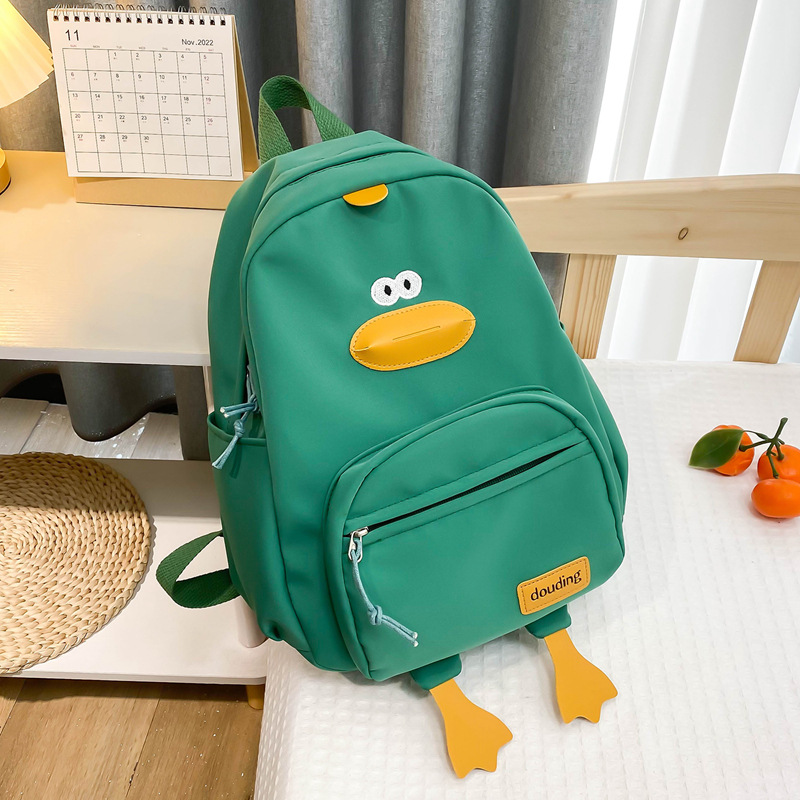 Estilo japonés Net rojo dibujos animados mochila kindergarten bolsa de viaje pequeño pato lindo niños lienzo mochila image 10