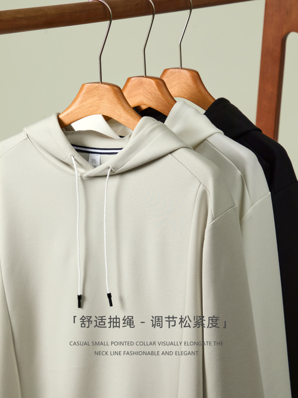 【莫代尔云感】高端320g重磅连帽卫衣纯色秋冬男士插肩上衣慵懒感|undefined