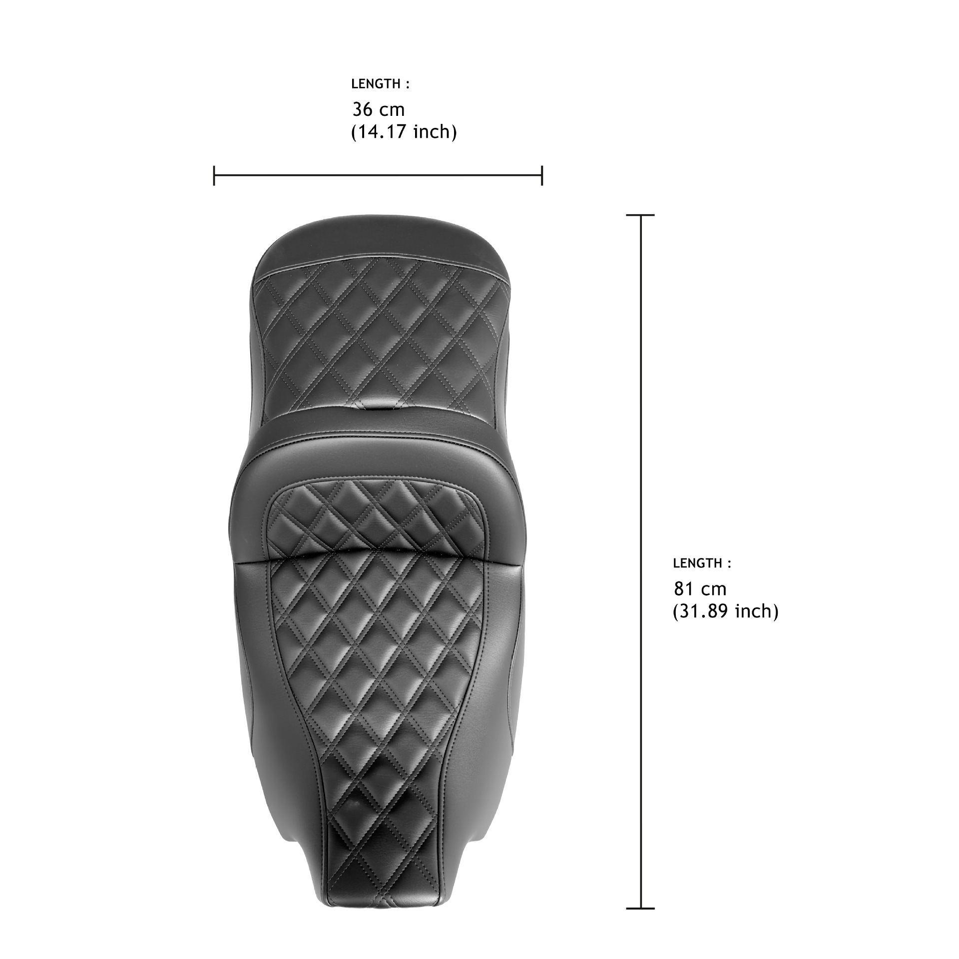 Motorcycle double seat cushion compatible with Harley 09-25 Trike Glide, with built-in dual gel cushioning layers