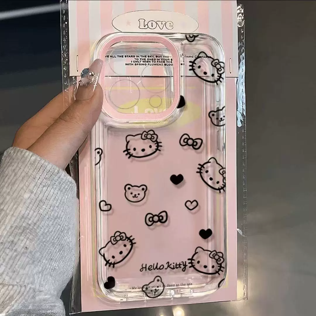 Хелло Китти, яблоко, совместимый iPhone 15 с бантами, мультяшный чехол для телефона, 15promax, iPhone