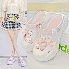 Croc shoes for women to wear outside, new style thick-soled cute cartoon shoes that feel like stepping on shit at home, beach shoes for women to wear outside, sandals and slippers for women