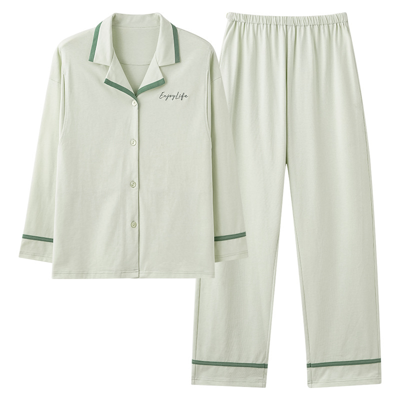 Spring and Autumn confinement clothing women's pajamas postpartum sweat-absorbent cotton suit cardigan nursing pregnant women breathable autumn and winter