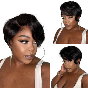 European and American Best-Selling Elf Wig 13X4X1 Human Hair Wig Human Hair Set