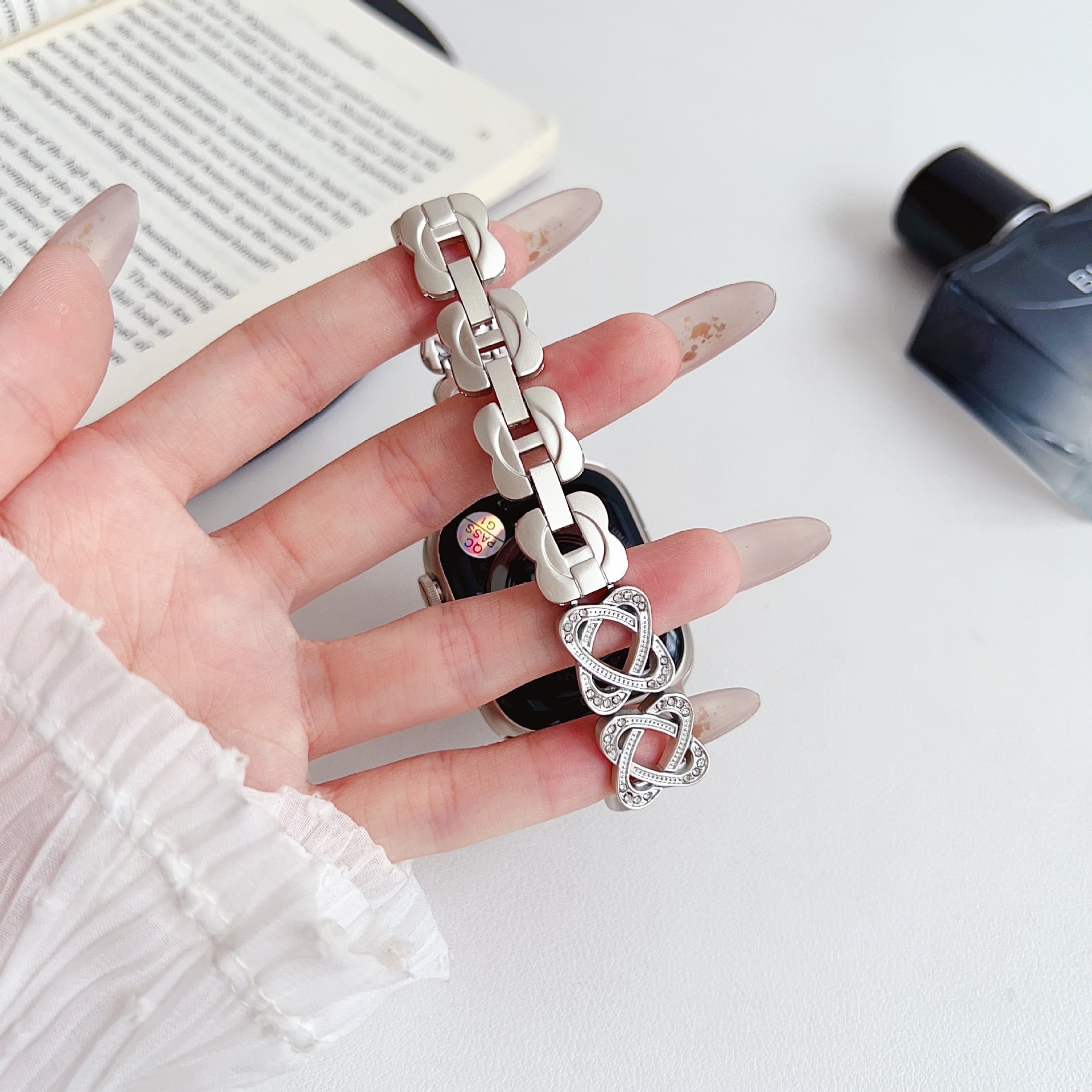 Para Apple 6789 generación pulsera Apple watch SE diamantes correa de cadena de metal universal