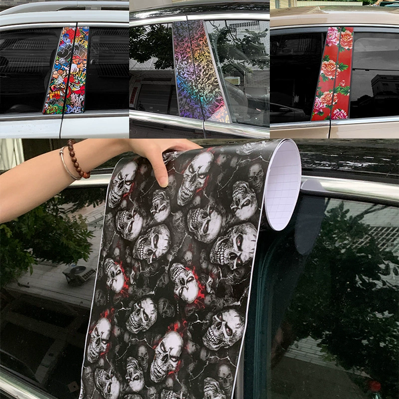 Автомобильные наклейки, пленка для центральной стойки салона автомобиля, изменение цвета граффити, украшение черепа Dahongpao, изменение цвета