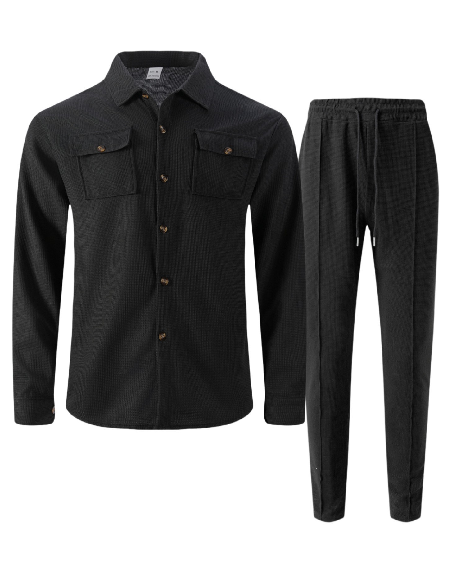 Completo uomo casual con giacca e pantaloni in waffle_voghion.com