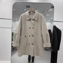 大码胖mm中长款毛呢外套女秋冬高级感好看的外穿呢子大衣欧韩系