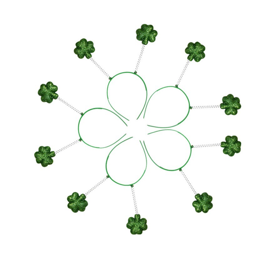 Spot Irish Festival Set Trébol Diadema Hebilla Diadema Diadema Tombro Amazon El mismo modelo Suministro directo de fábrica