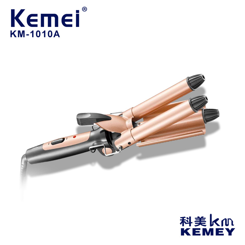 Rizador de Pelo Kemei KM-1010A para Comercio Transfronterizo, Rizador de Pelo de Tres Barriles para Ondas Grandes y Rizos Tipo Huevo image 4