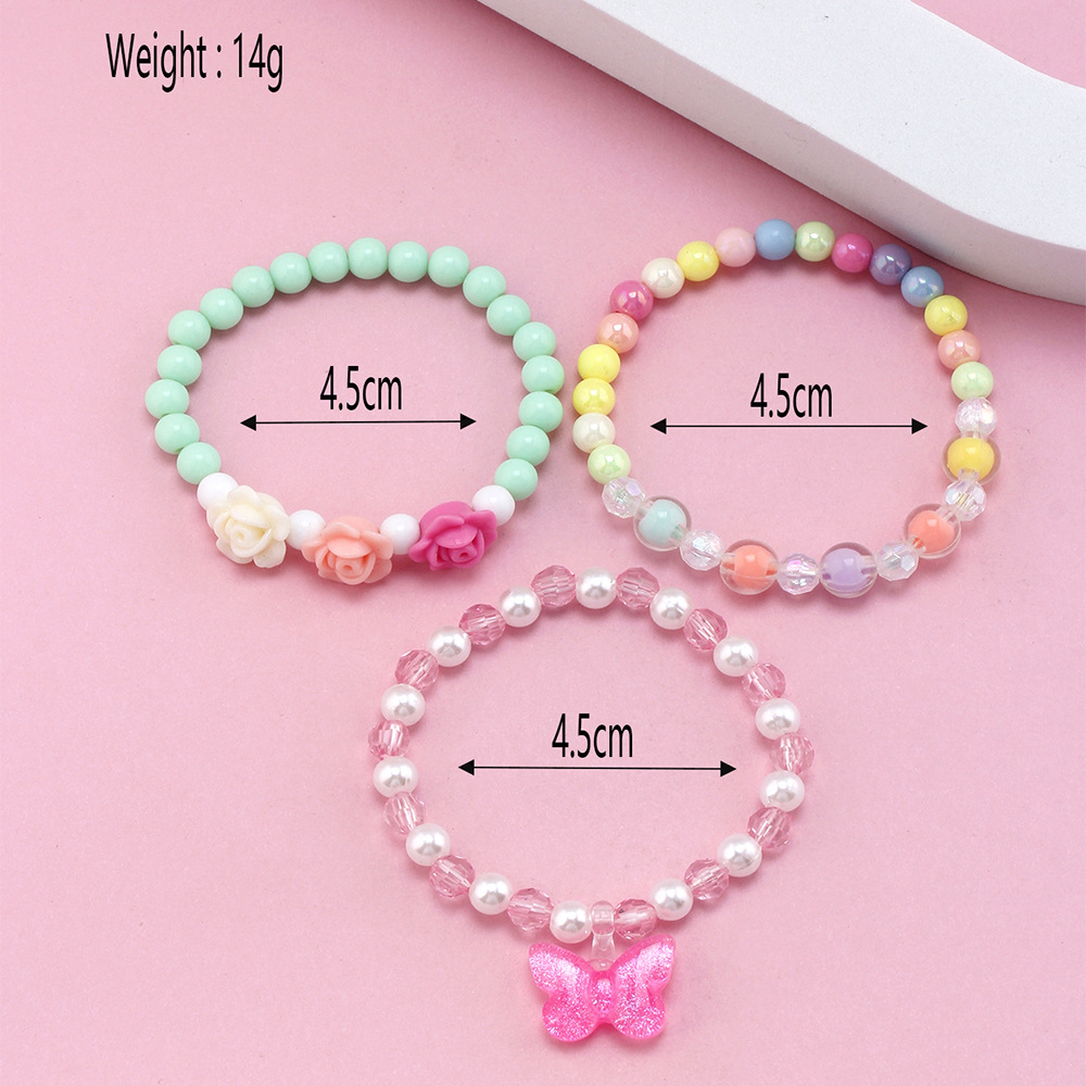 1 Set Sweet Butterfly Arylic Girlu0027S Bracelets