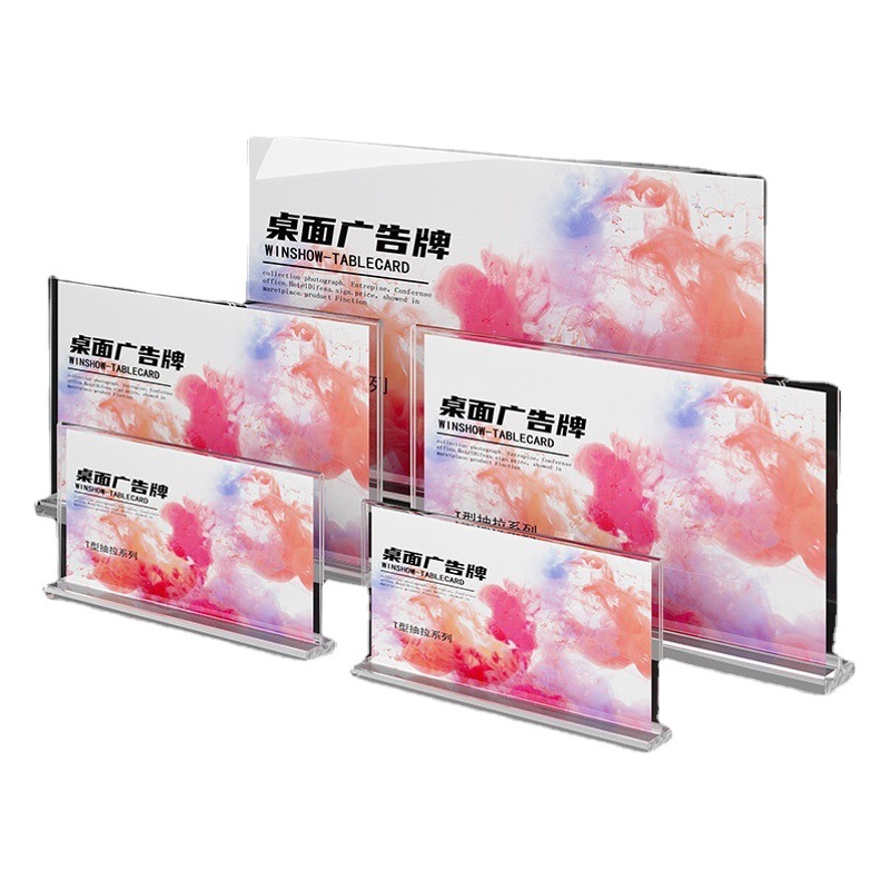 Tarjetas de mesa acrílicas de doble cara transparentes a4 dibujo de tarjetas de mesa magnéticas de visualización de tarjetas de mesa A5 ideas personales