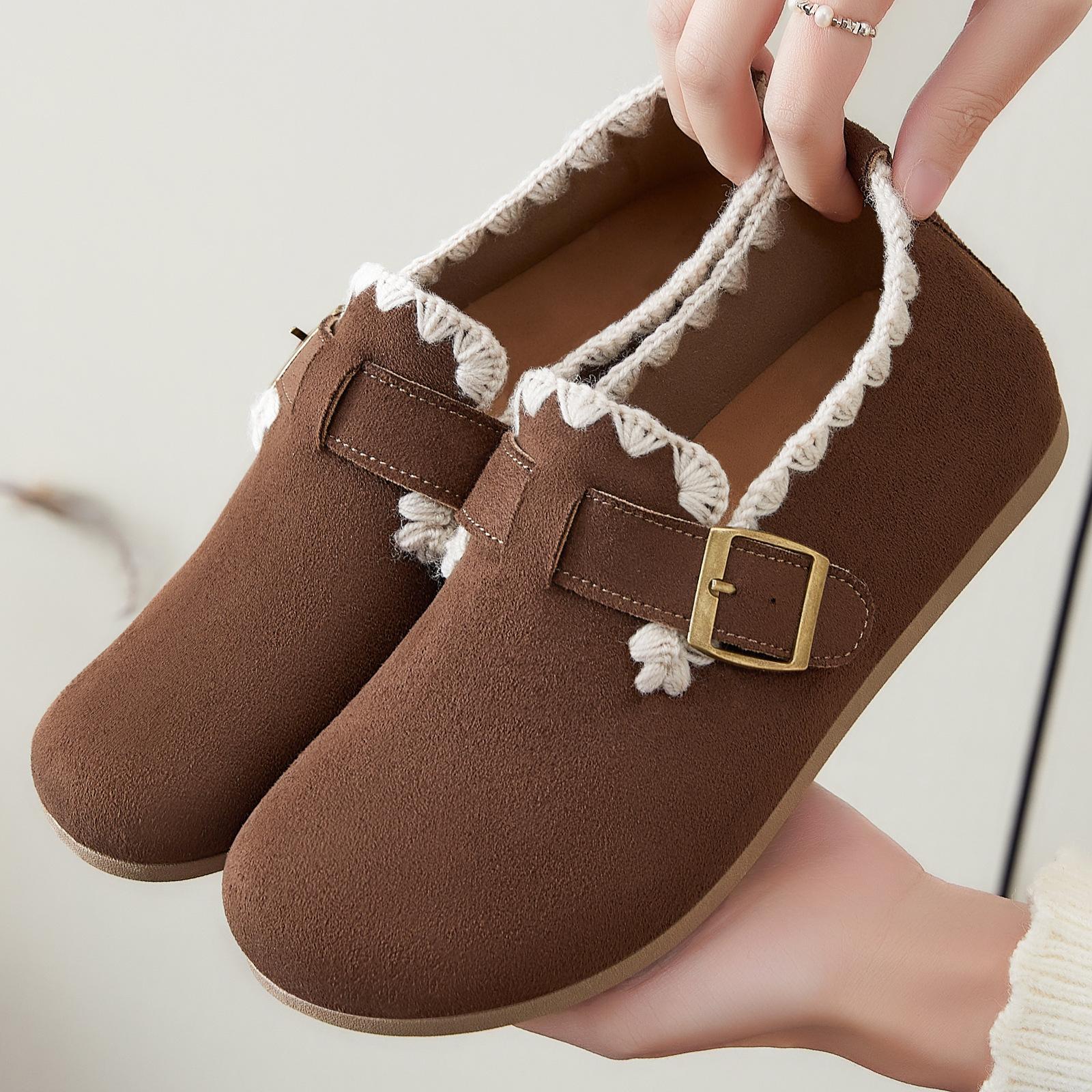 Bocken zapatos de mujer todo incluido zapatos de mujer 2026 encaje de primavera zapatos casuales con suela suave no se cansa zapatos de pie único