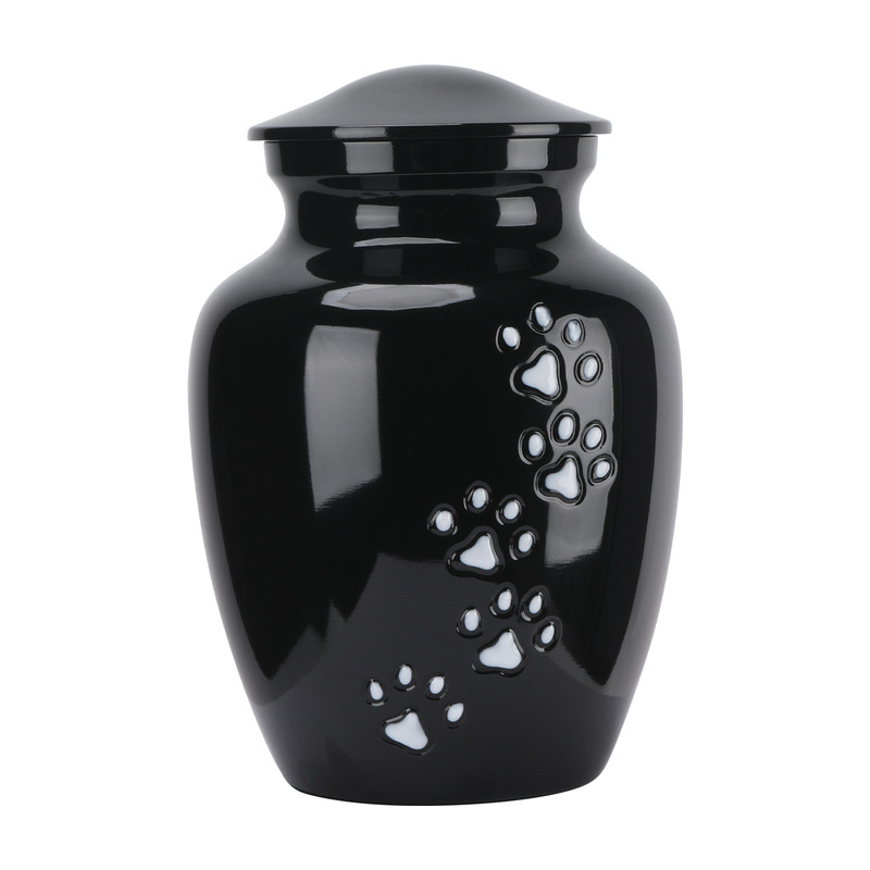 Hot-Selling Funeral Pet Ashes Urn with Cat and Dog Paw Prints, Metal Urn for Pet Cremation Ashes, Memorial Urn