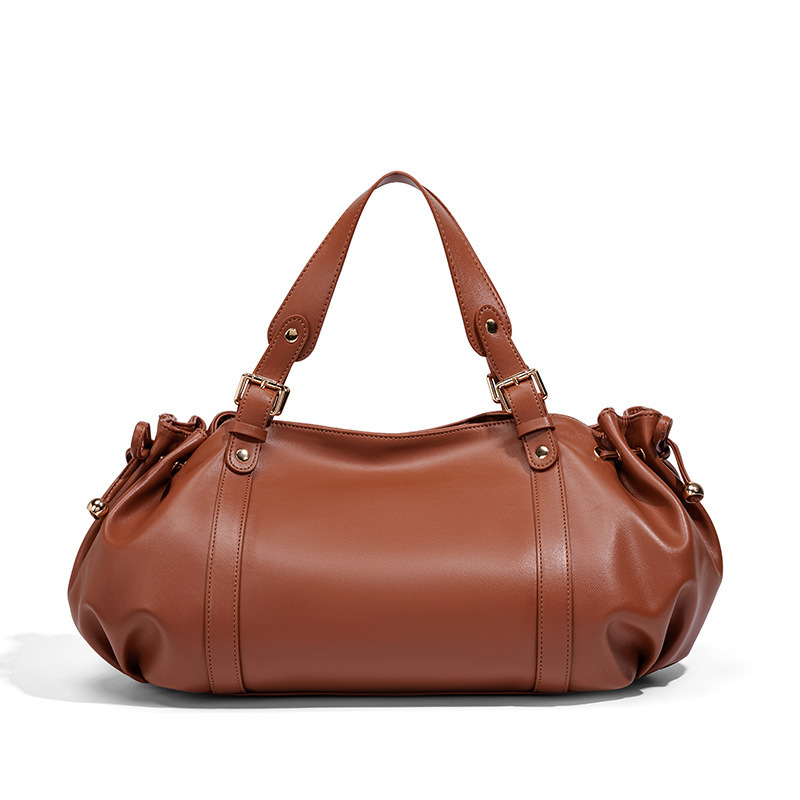 [Vir}Foreign Trade Hot-Selling Women's Boston Bag, Solid Color Simple Handbag, Work Commute Bag, Single Shoulder Crossbody Bag