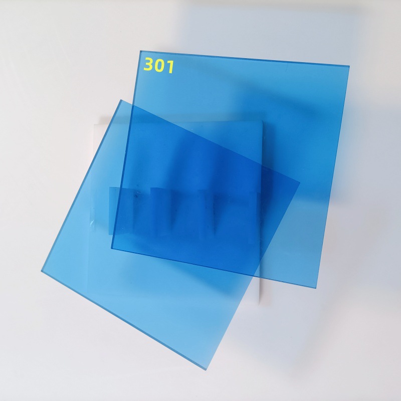 3-10mm浅蓝透明亚克力板蓝色透明有机玻璃板CNC雕刻可UV印刷抛光