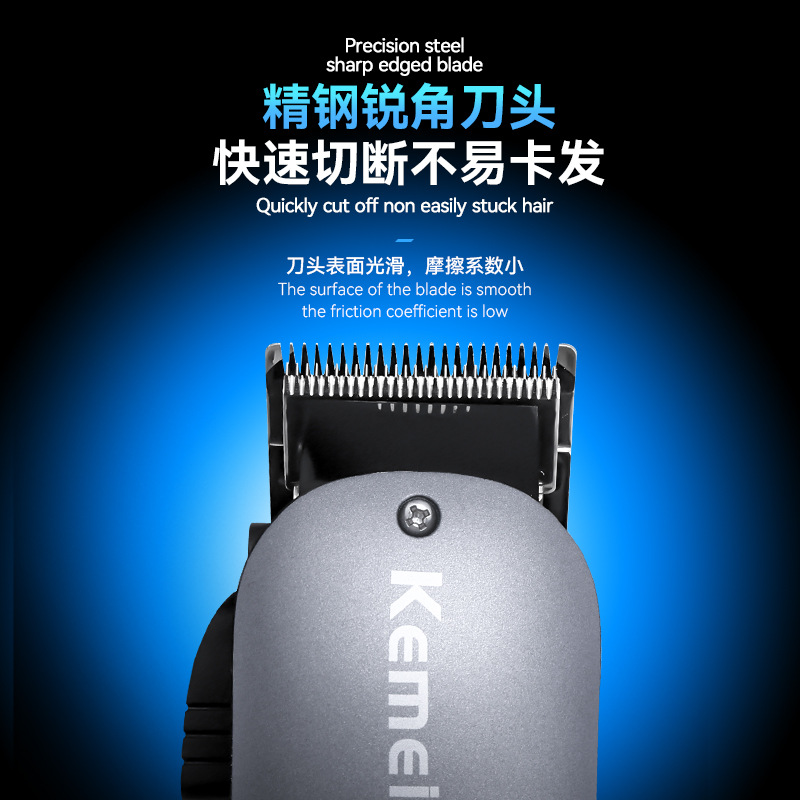 Cortadora de Pelo Eléctrica Kemei con Pantalla Digital KM-1929, Recortadora de Pelo Profesional de Carga Rápida para Venta al por Mayor Internacional