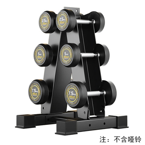Gimnasio comercial barraca profesional doble capa de tres capas redonda cabeza hexagonal rack de almacenamiento multifuncional barraca rack