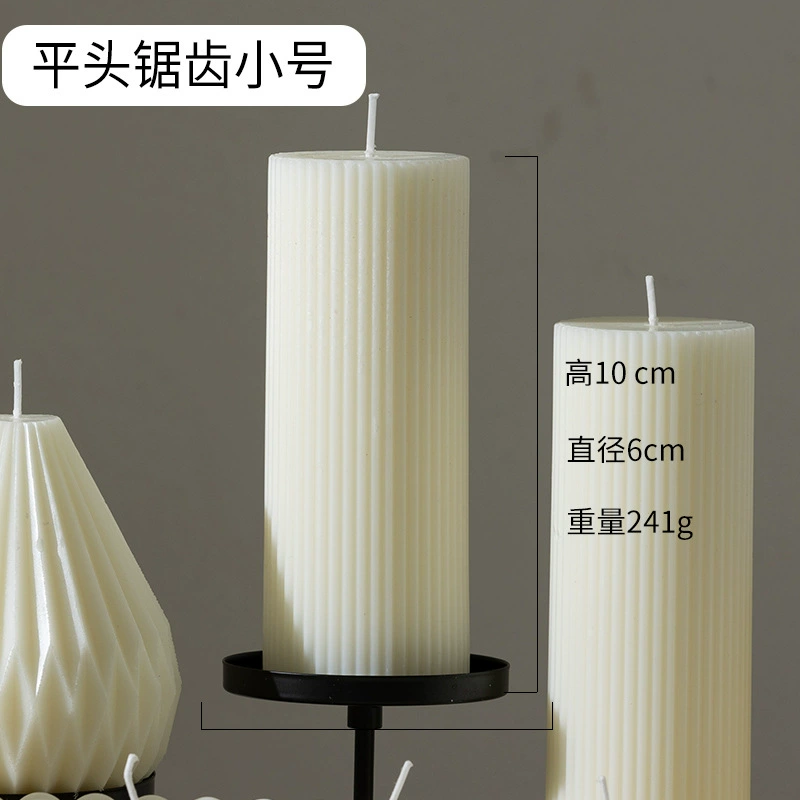 Aromatherapy candle handmade white geometric 40, nordic style decorative shapes