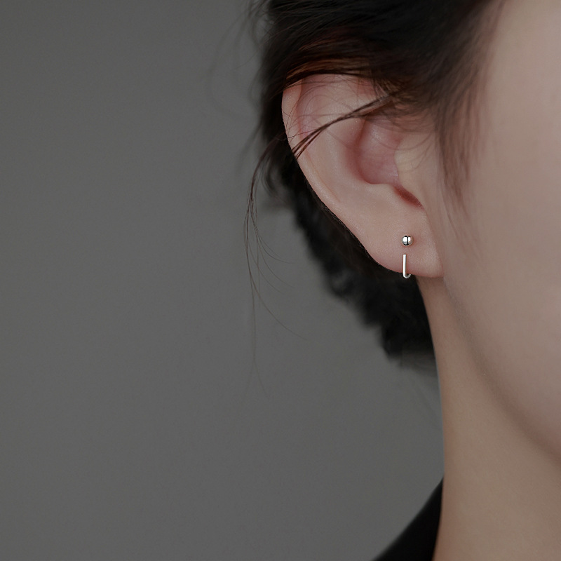 Sunrise Geometric Bead Hook Earrings For Women, Simple And Unique Minimalist Style, Niche Earrings, New Trendy_voghion.com