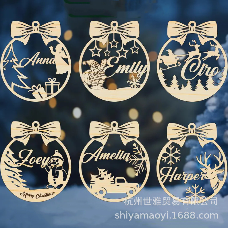 Christmas 定制名字圣诞挂牌圣诞球圣诞树挂件圣诞礼物圣诞装饰品|undefined