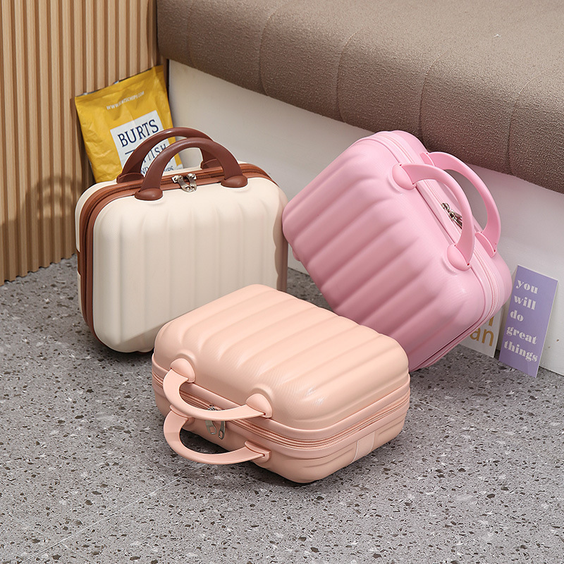 14inch Retro Mini Travel Suitcase Handheld Makeup Case Gift Box Macaron Color Lightweight Carry-On Suitcase
