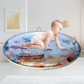 批发夏季婴幼儿圆形充气鲨鱼拍水垫拍拍垫冰垫拍拍乐坐垫爬行训练