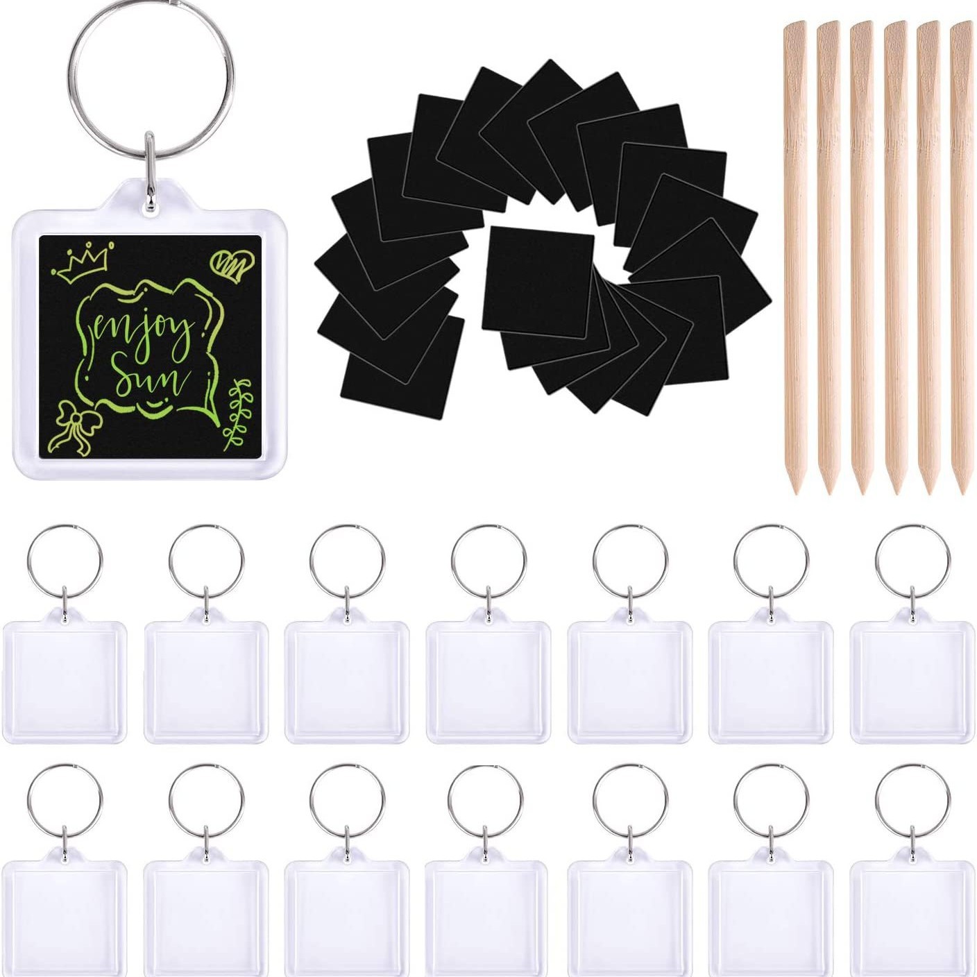 키 체인 스크래치 페인팅-사각형