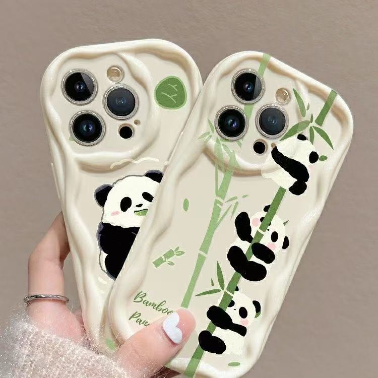 El lindo panda es adecuado para Apple 16promax lindo 15pro funda para teléfono móvil 14 nicho 13pro12 chica 11
