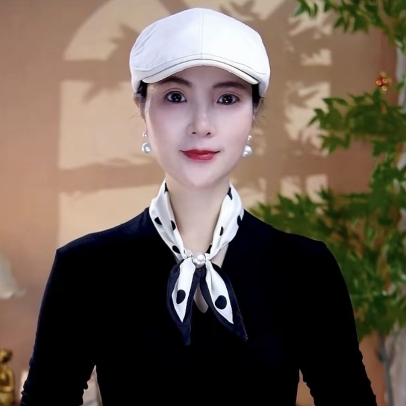 【冰丝缎珠珠蝴蝶结小丝巾】时尚百搭吸扣丝巾|undefined