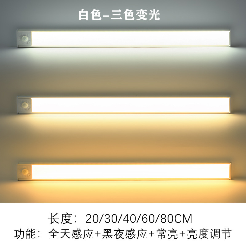 超薄型人体感応灯条スマートled長条自己接着充電式食器棚酒棚タンス自己接着灯帯|undefined