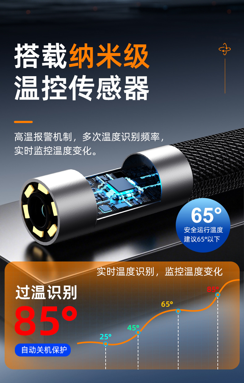 4.3 inch HD screen industrial endoscope 360 degree rotatable waterproof automotive repair pipeline camera probe