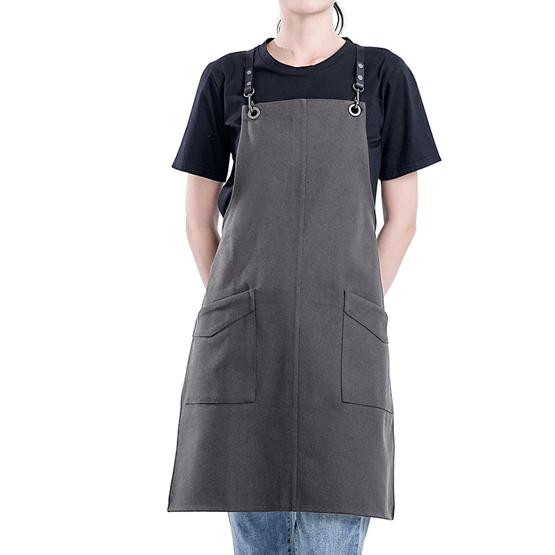 Amazon delantal de lona grueso 2024 nuevo estilo coreano red popular cinturón de trabajo vestido de peluquería delantal al por mayor