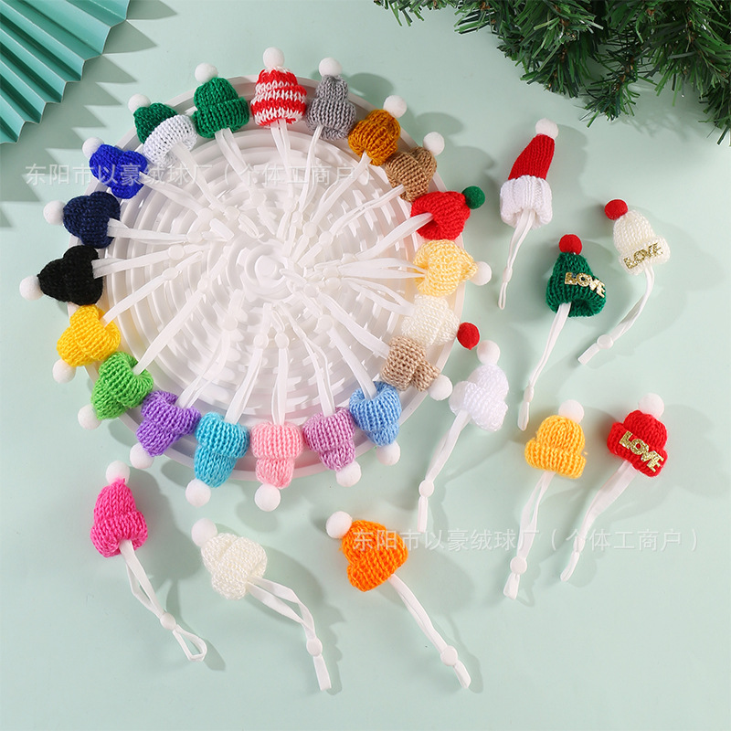 New Christmas Pet Hamster Rubber Band Small Hat Handmade DIY Elastic Band Lizard Wool Small Hat Wholesale