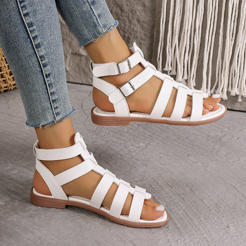 Women's Roman Style Solid Color Round Toe Roman Sandals display picture 35