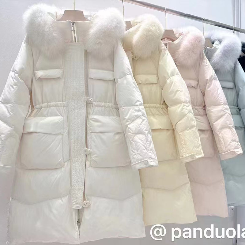 Pinghu White Duck down Jacket for Women, Mid-Length with Fur Collar, Winter Coat, High-End Brand Clearance Women's Clothing Wholesale Pinghu White Duck down Jacket for Women, Mid-Length with Fur Collar, Winter Coat, High-End Brand Clearance Women's Clothing Wholesale