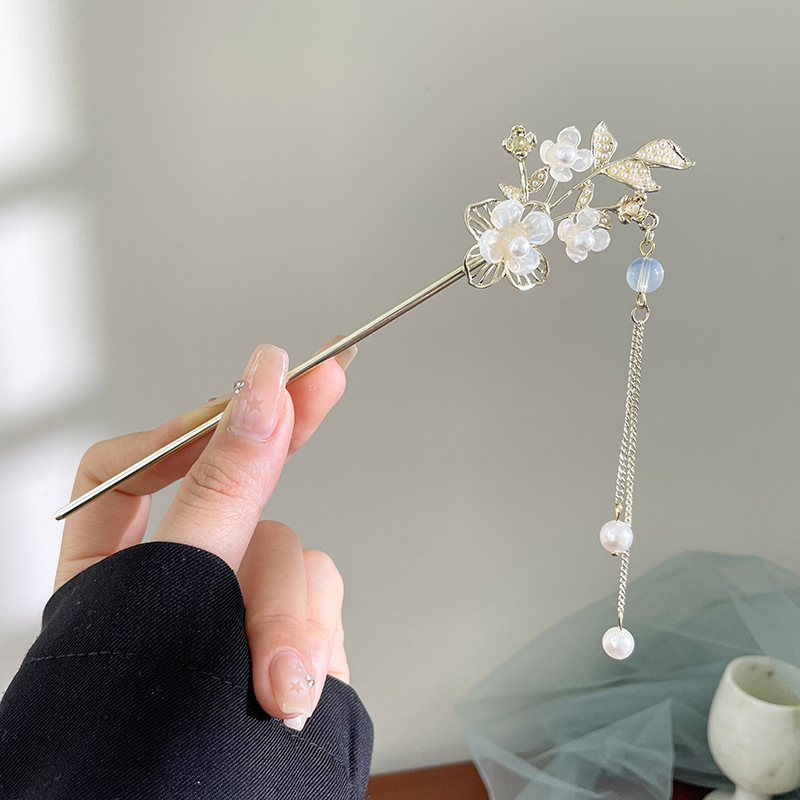 Orquídea de estilo antiguo broche de orquídea de franela nuevo estilo chino de primavera adornamiento de cabello temperamento disco broche de cabello simple broche nicho tocado