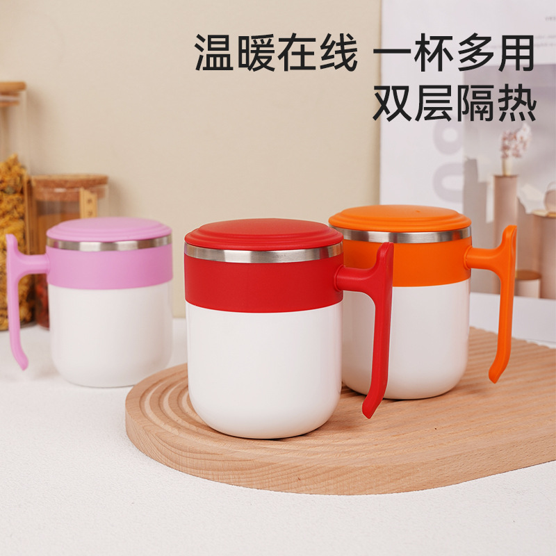 Coffee Cup Double-Layer Insulated Cup New Product Hot-Selling Two-Color Insulated Cup 304 Inner Liner Creative Simple Wholesale