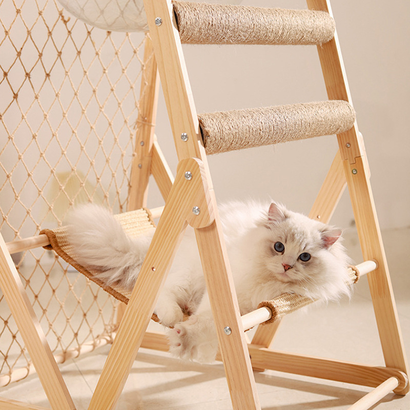 新しい木の猫は柱の猫をつかんで、猫の巣の猫の木の一体の木製の大きいサイズのジャンプ台のペットの用品のメーカーの卸売りに登ります。|undefined