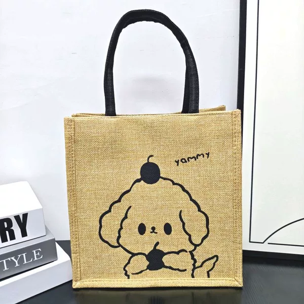 Handbag for Women, Large Capacity Lunch Bag, Cartoon Print, Student Handbag, Tutoring Bag, Shopping Bag, Souvenir Handbag